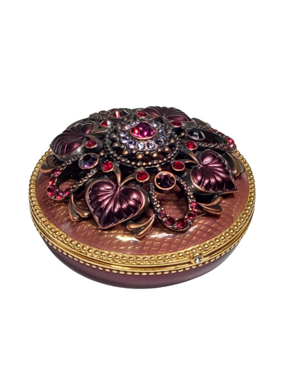 Joan Rivers Trinket Box with Detachable Brooch & Matching Earrings